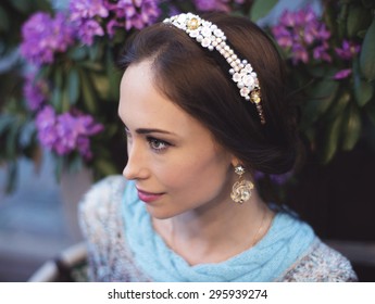 Portrait Of The Vintage Woman With A Headband