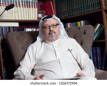 Portrait Of - Washington Post's - Saudi Journalist Jamal Khashoggi At His Home In JEDDAH, SAUDI ARABIA - JAN 13, 2016