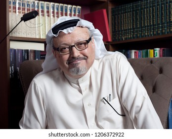 Portrait Of - Washington Post's - Saudi Journalist Jamal Khashoggi At His Home In JEDDAH, SAUDI ARABIA - JAN 13, 2016