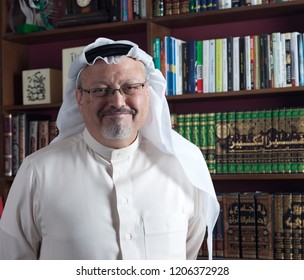 Portrait Of - Washington Post's - Saudi Journalist Jamal Khashoggi At His Home In JEDDAH, SAUDI ARABIA - JAN 13, 2016