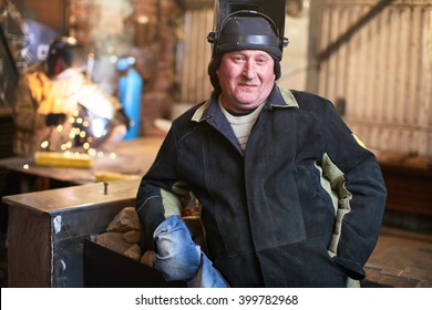 Portrait Of Welder In The Workplace