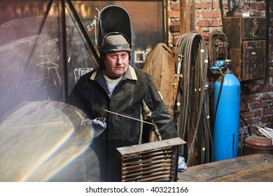 Portrait Of Welder In The Workplace