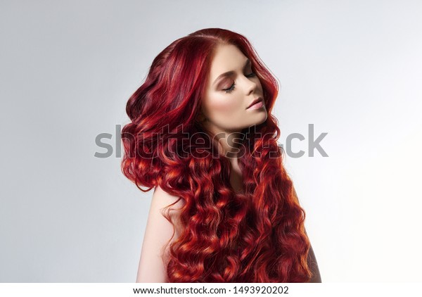 Portrait Woman Bright Colored Hair All Stock Photo 1493920202 ...