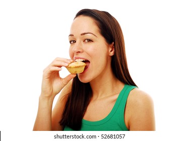 Portrait Of Woman Eating Pie