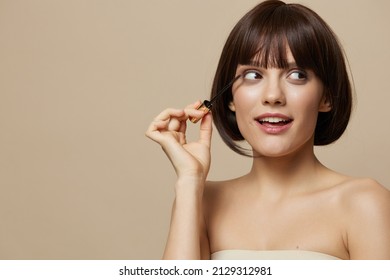 Portrait Woman Eyelash Brush Model Makeup Posing Close-up Lifestyle