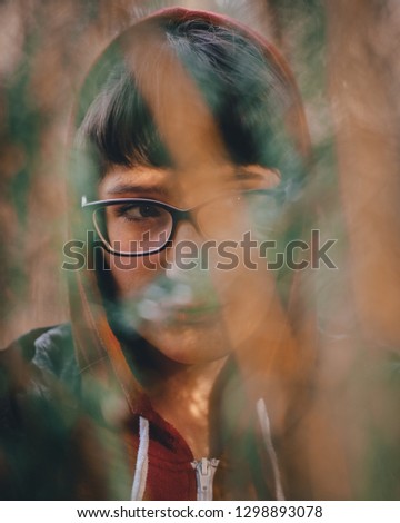 Similar – 0815-Leck-mich-am-Arsch-Stimmung | Portrait am Fenster