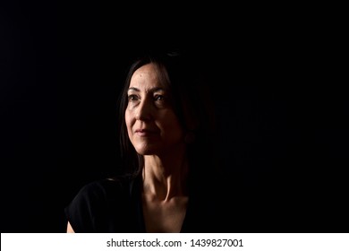 Portrait Of A Woman On Black