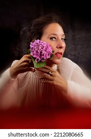 Portrait Of Woman With Pleated White Blouse IV