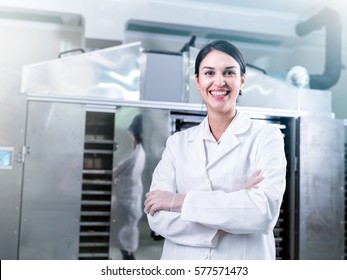 Portrait Of Woman Scientist In Food Factory