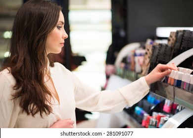 Portrait of a woman shopping in a beauty shop