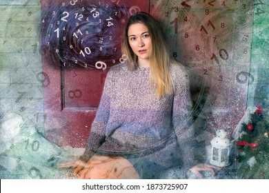 Portrait Of A Woman Sitting In A Chair And Numerology
