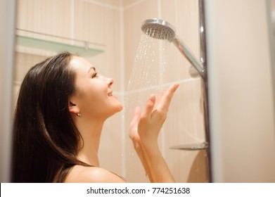 Portrait Of Woman Taking Shower