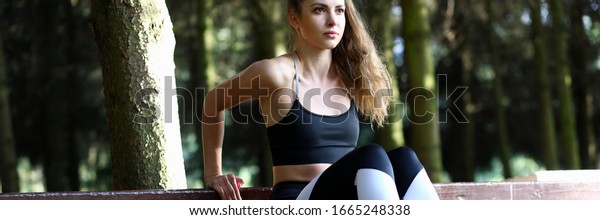 Portrait Wonderful Woman Pumping Buttocks Muscles Stock Photo ...