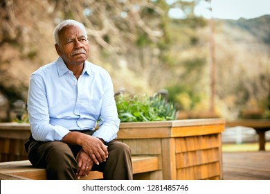 Portrait Of Worried Looking Senior Man.