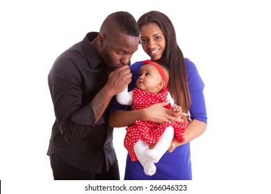 Portrait Of A Young African American  Couple With Her Baby Girl