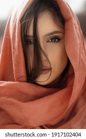 Portrait of young arabian woman outdoor.