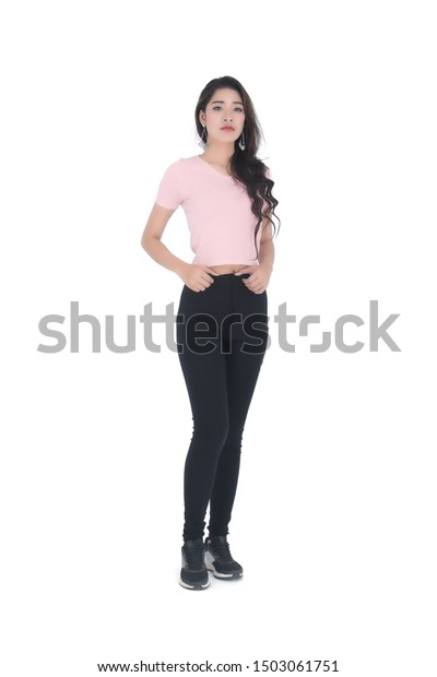 black pants pink top