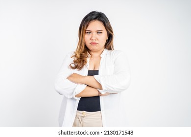 Portrait Of Young Asian Woman Unhappy And Angry