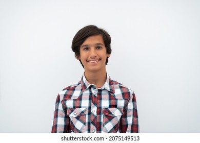 a portrait of a young attractive Arab boy isolated on a white background