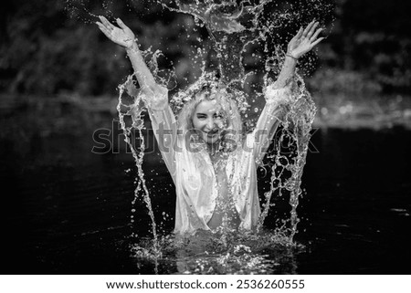 Similar – Image, Stock Photo Woman gets out of the pool