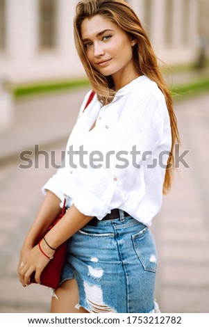 Similar – Image, Stock Photo Young North African tourist woman outdoors