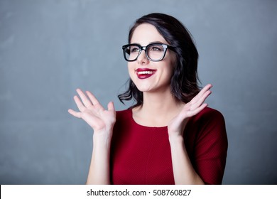 Portrait Young Beautiful Lady Glasses Over Stock Photo (Edit Now) 508760827