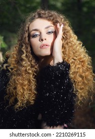 Portrait Of Young Beautiful Woman. Natural Light. Shallow Depth Of Field.