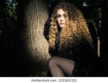 Portrait Of Young Beautiful Woman. Natural Light. Shallow Depth Of Field.