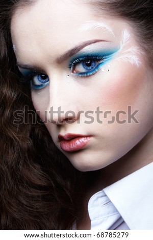 Similar – Image, Stock Photo Woman with painted face