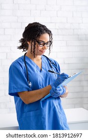 Portrait Of Young Black Female Veterinarian At Work In Animal Hospital