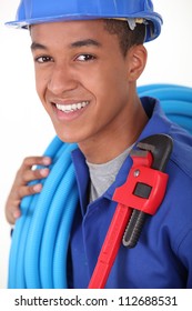 Portrait Of Young Black Plumber