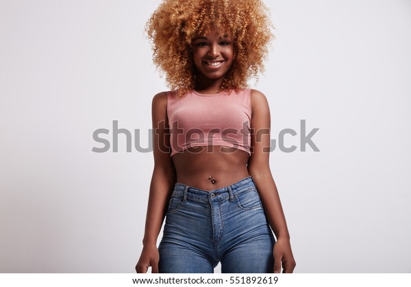 Portrait Young Black Woman Blonde Hair Stock Photo Edit Now