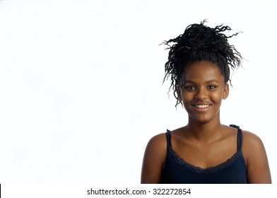 Portrait Of Young Black Woman, Isolated