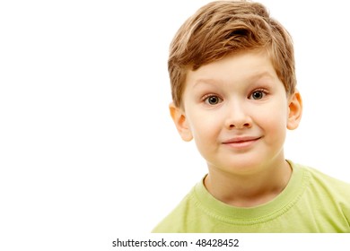 Portrait Young Boy Wearing Green Tshirt Stock Photo 48428452 | Shutterstock