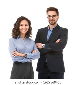 Portrait of young business people on white background - Shutterstock ID 1629569455