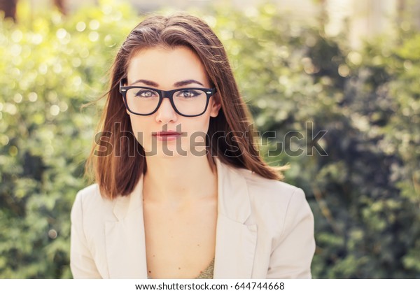 Portrait Young Business Woman Short Hair Stock Photo Edit Now