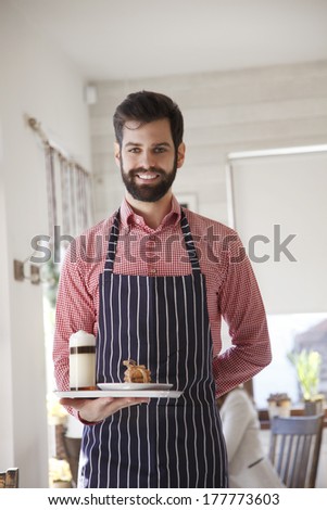 Similar – Image, Stock Photo Espresso maker and small cup in front of blue sky and the coast of Crete