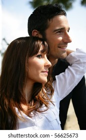 Portrait of a young couple smiling - Shutterstock ID 56625673