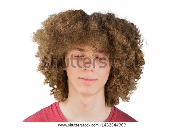 Portrait Young Curly European Man Long Stock Photo Edit Now