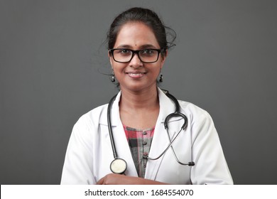 Portrait Of A Young Female Doctor Of Indian Origin