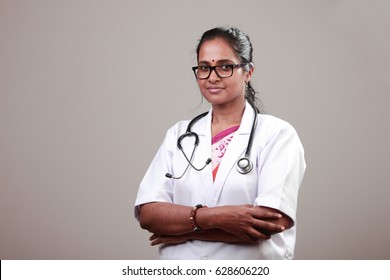 Portrait Of A Young Female Doctor Of Indian Origin