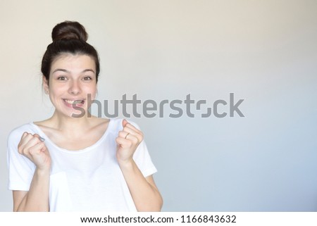 
Portrait of a young funny girl. place for text