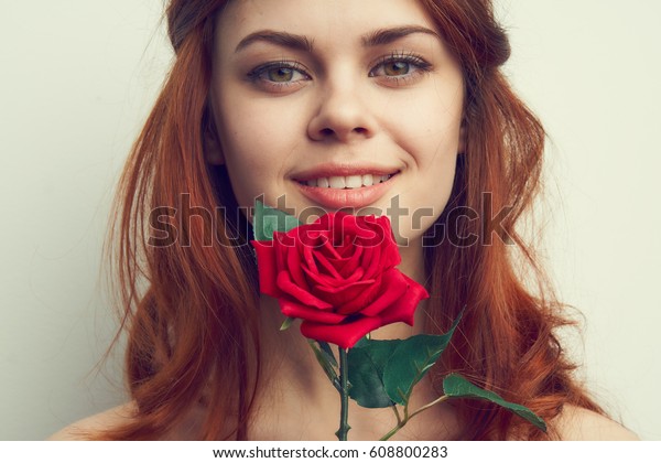 Portrait Young Girl Beautiful Smile Flower Stock Photo Edit Now