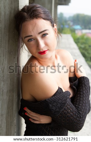 Similar – Portrait of girl in red dress