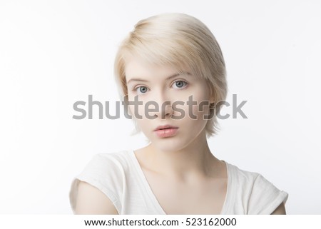 Portrait of a young girl in high key