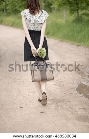 Young Girls With Glasses - Portrait Young Girl Walking Forest Short Stock Photo (Edit ...