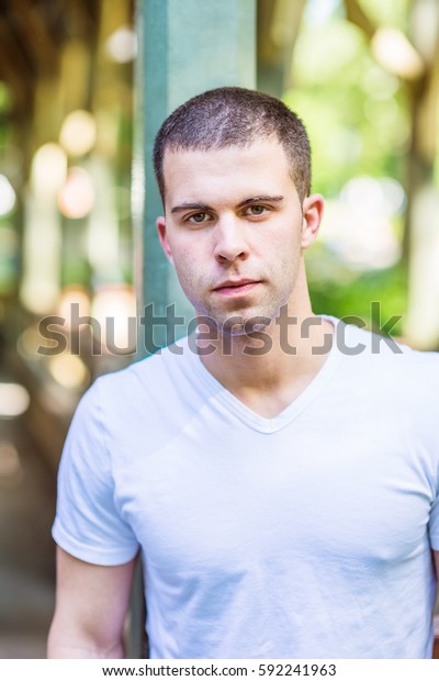 Portrait Young Handsome American Man Short Stock Photo Edit Now