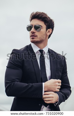 Similar – Image, Stock Photo Man with sunglasses