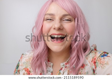 Similar – Image, Stock Photo Young happy woman drinking a milkshake