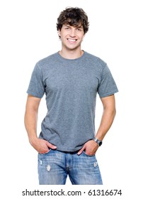 Portrait Of The Young Happy Smiling Man Isolated On A White Background